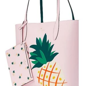 New With Tag kate spade Pink Tote Bag with Pineapple Desig-Perfect For Spring!!!